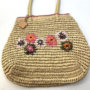 Esprit De Corp Natural Vintage Y2K‎ Woven Bag Pink & White Gingham Lining Medium
